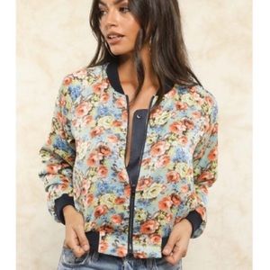 Floral Bomber Jacket - Multicolor